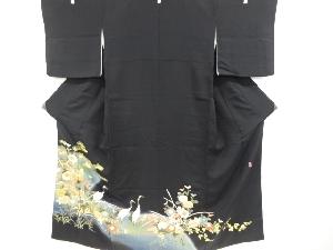 リサイクル　作家物　寿光織鶴に松菊模様留袖(比翼付き)